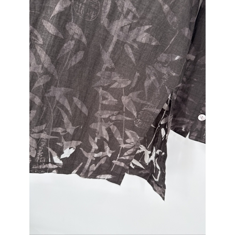Vintage Chico's Womens Brown Sheer Oriental Button Up Top Size 3/XL Tunic Layer - Picture 4 of 8